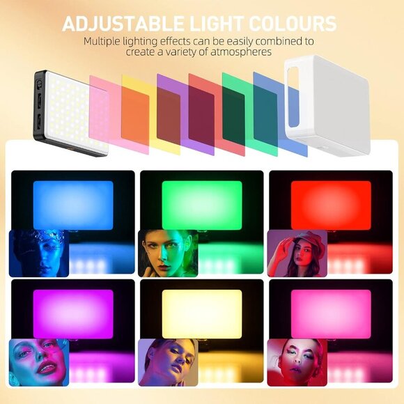 120 LED Phone Light, Selfie Light for iPhone, 5000Mah Rechargeable Clip Video Li - Picture 2 of 9